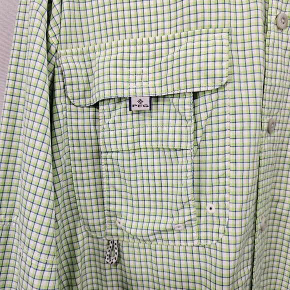 Columbia PFG Super Bahama II Gingham Checked Long Sleeve Fishing Angler Shirt - Picture 5 of 9